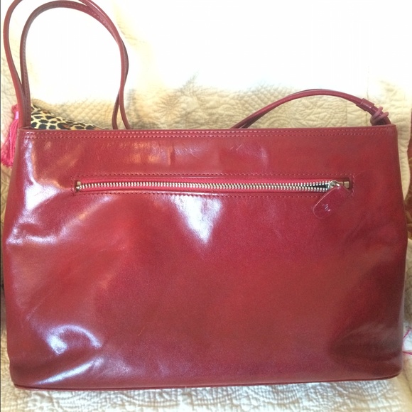Red leather Monsac vintage hand bag. - Picture 2 of 4